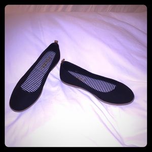 Mudd Audrey Hepburn Style Black Canvas Flats Size 9